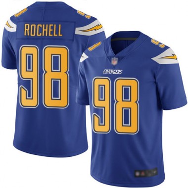 Los Angeles Chargers NFL Football Isaac Rochell Electric Blue Jersey Men Limited  #98 Rush Vapor Untouchable
